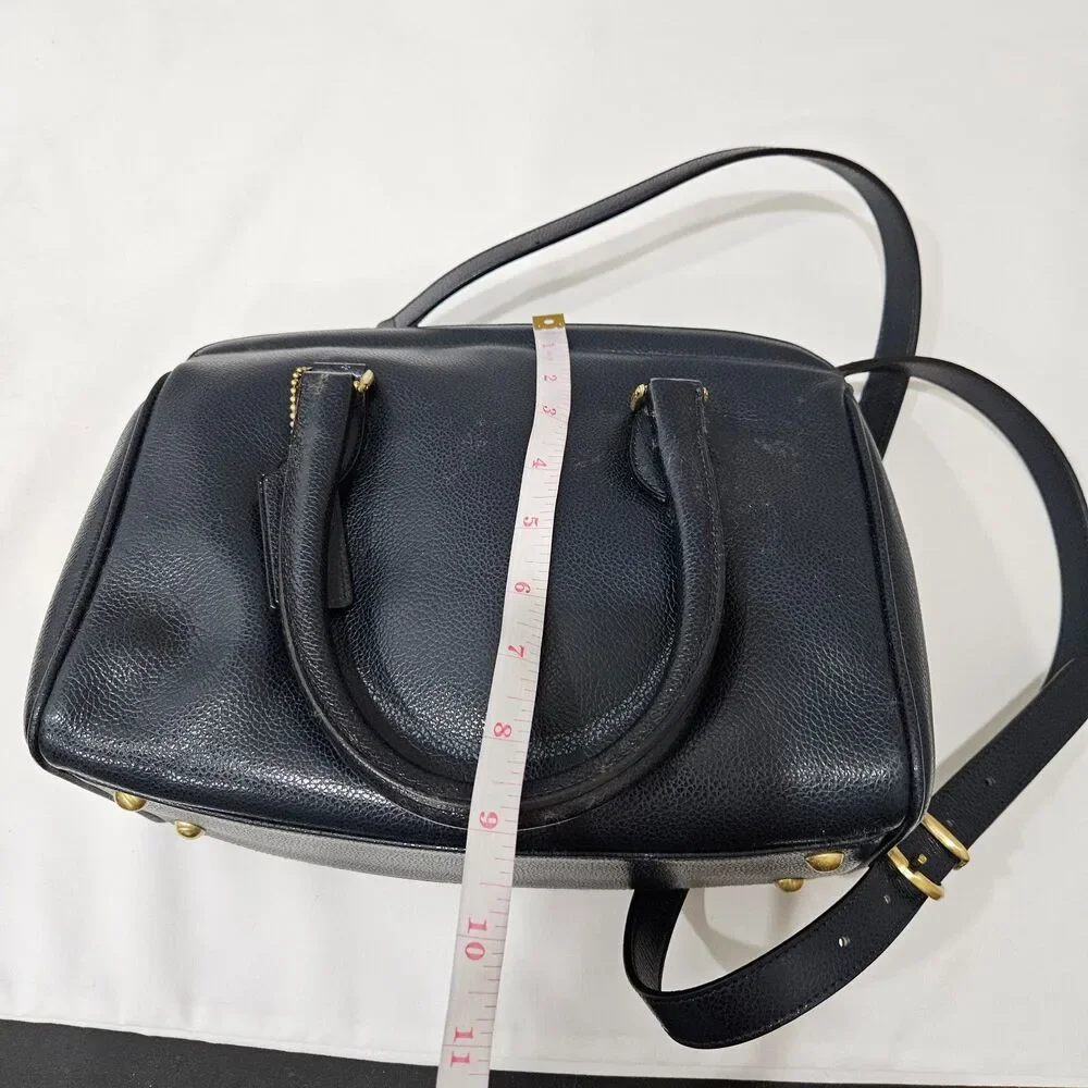 Vintage Coach Madison Sutton Leather Satchel Bag 4410 Navy Zip Made in Italy